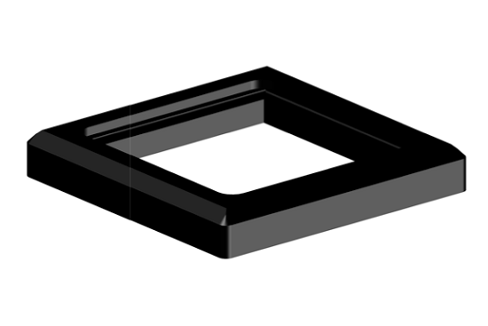 Lunetta quadrata plastica nera RQ Ø100mm