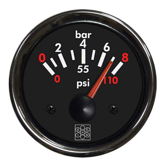 Manometro 0-8 Bar VEGLIA 24V illuminazione bianca