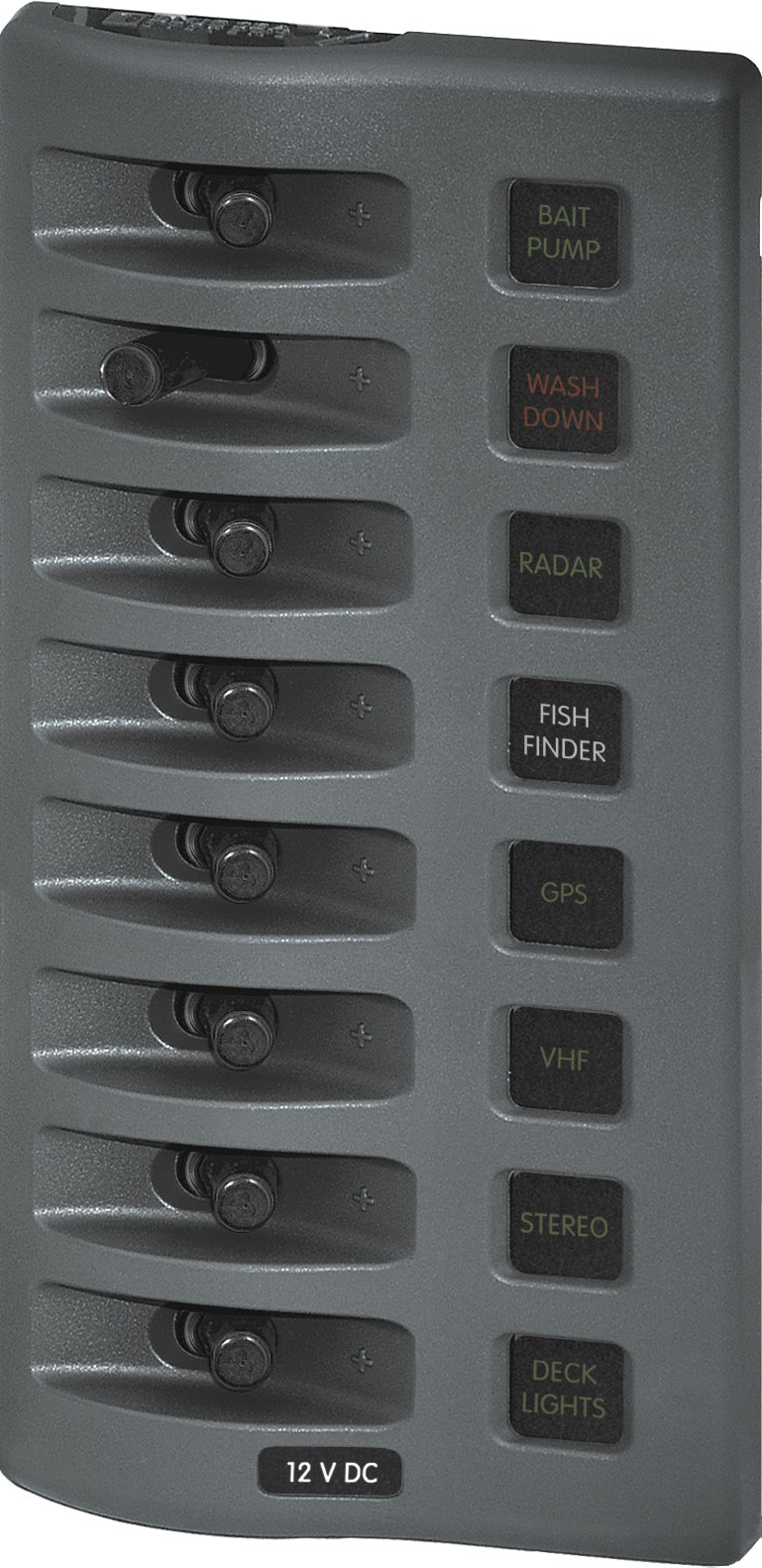 Vodonepropusni panel UV sa ugrađenim osiguračima – 8 pozicija sivi