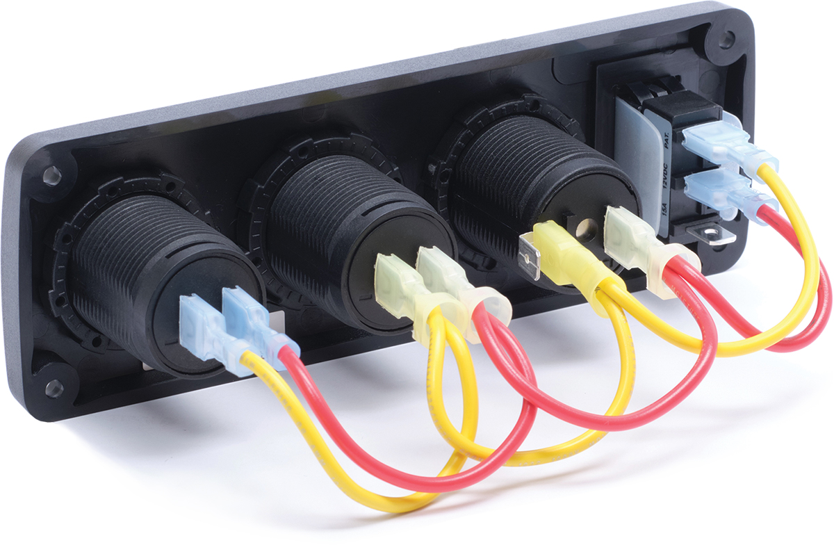 Panel – 15A prekidač + 12V utičnica + 2x 2.1A dvostruki usb punjač