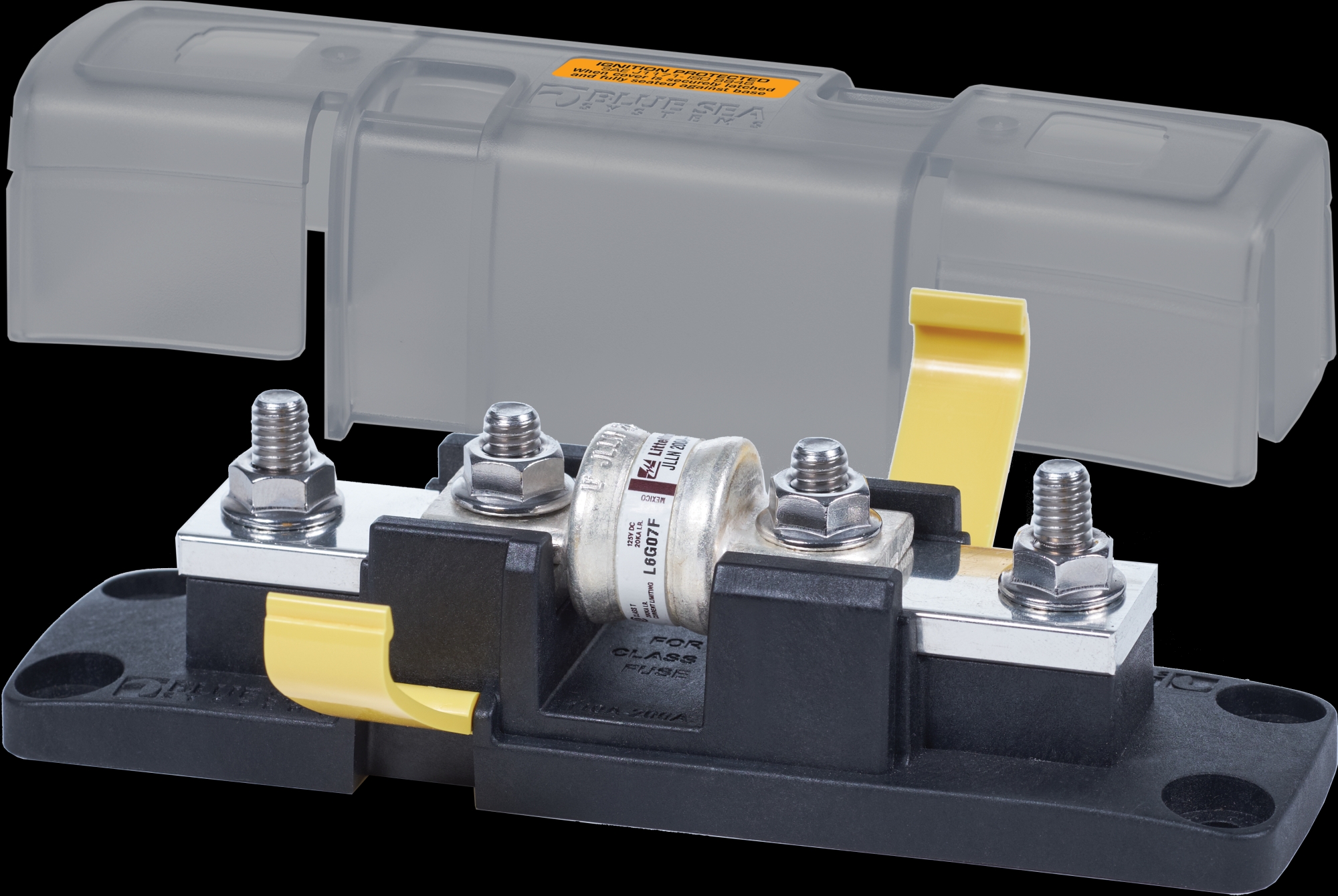 Class T Fuse Block with Insulating Cover – 110 to 200A