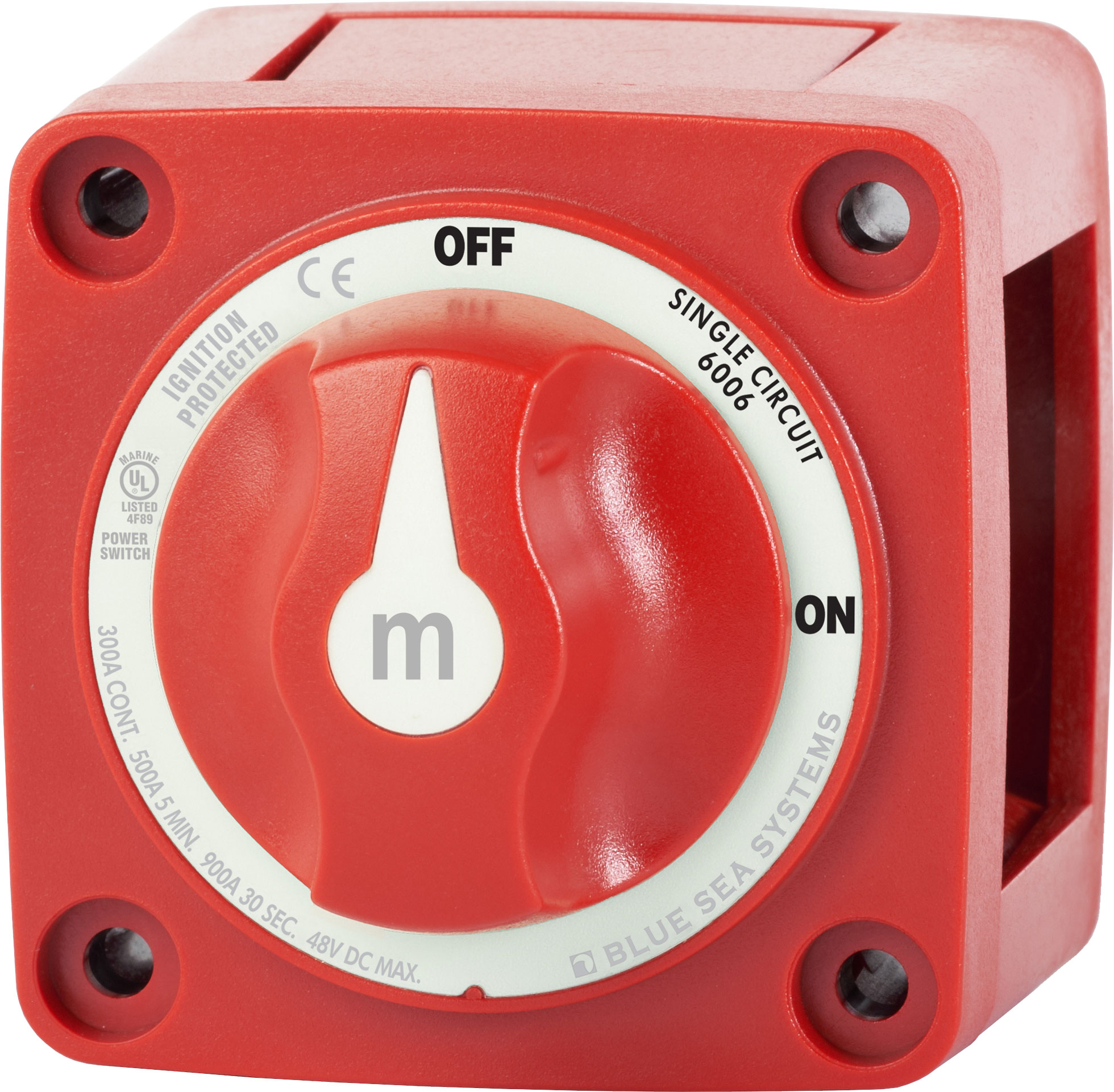 m-Serie Mini staccabatteria On-Off – Rossa/Nera